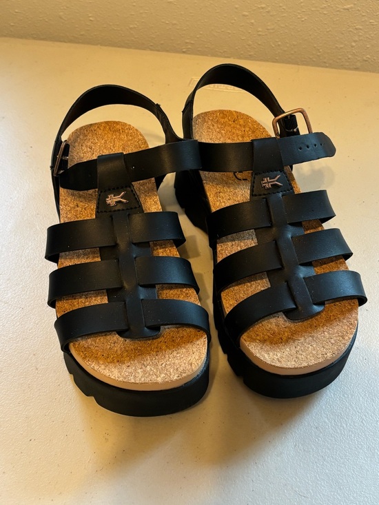 KURU Shoes - KURU Black Strappy Cork Footbed Sandals